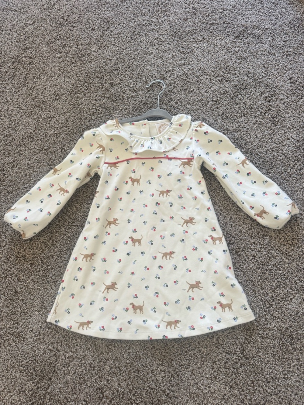 TBBC Ruffle Collar Dress with Dog Print